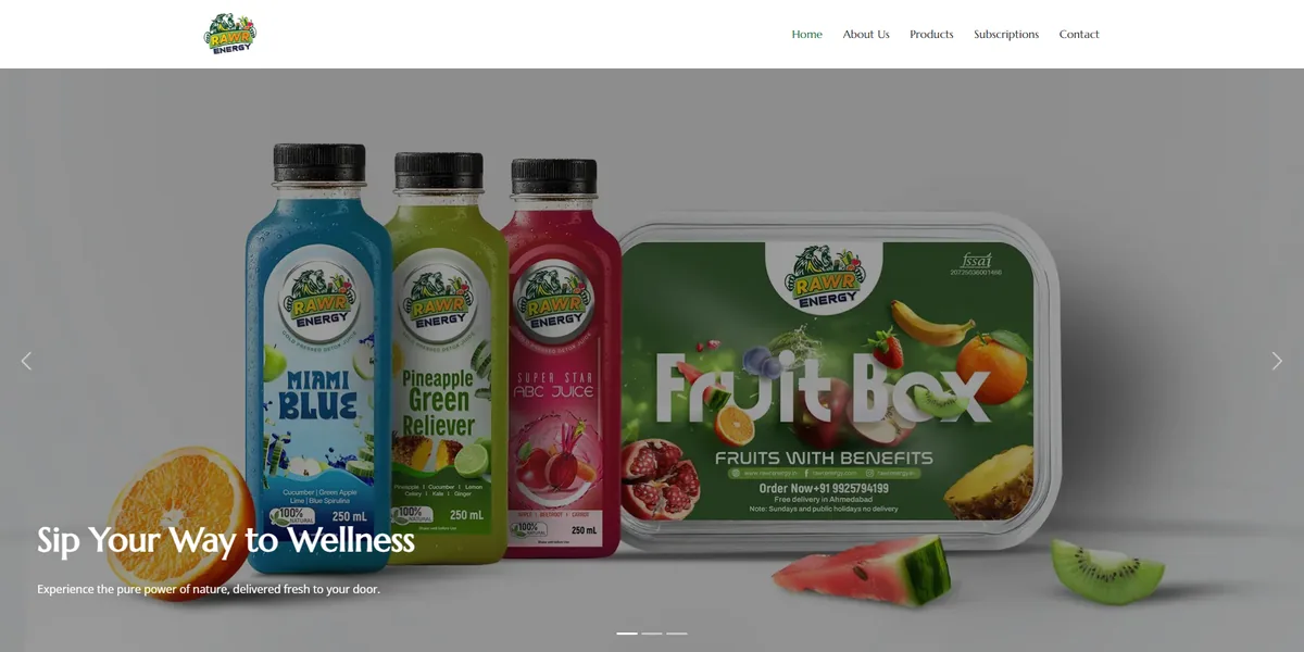 Rawr Energy website homepage